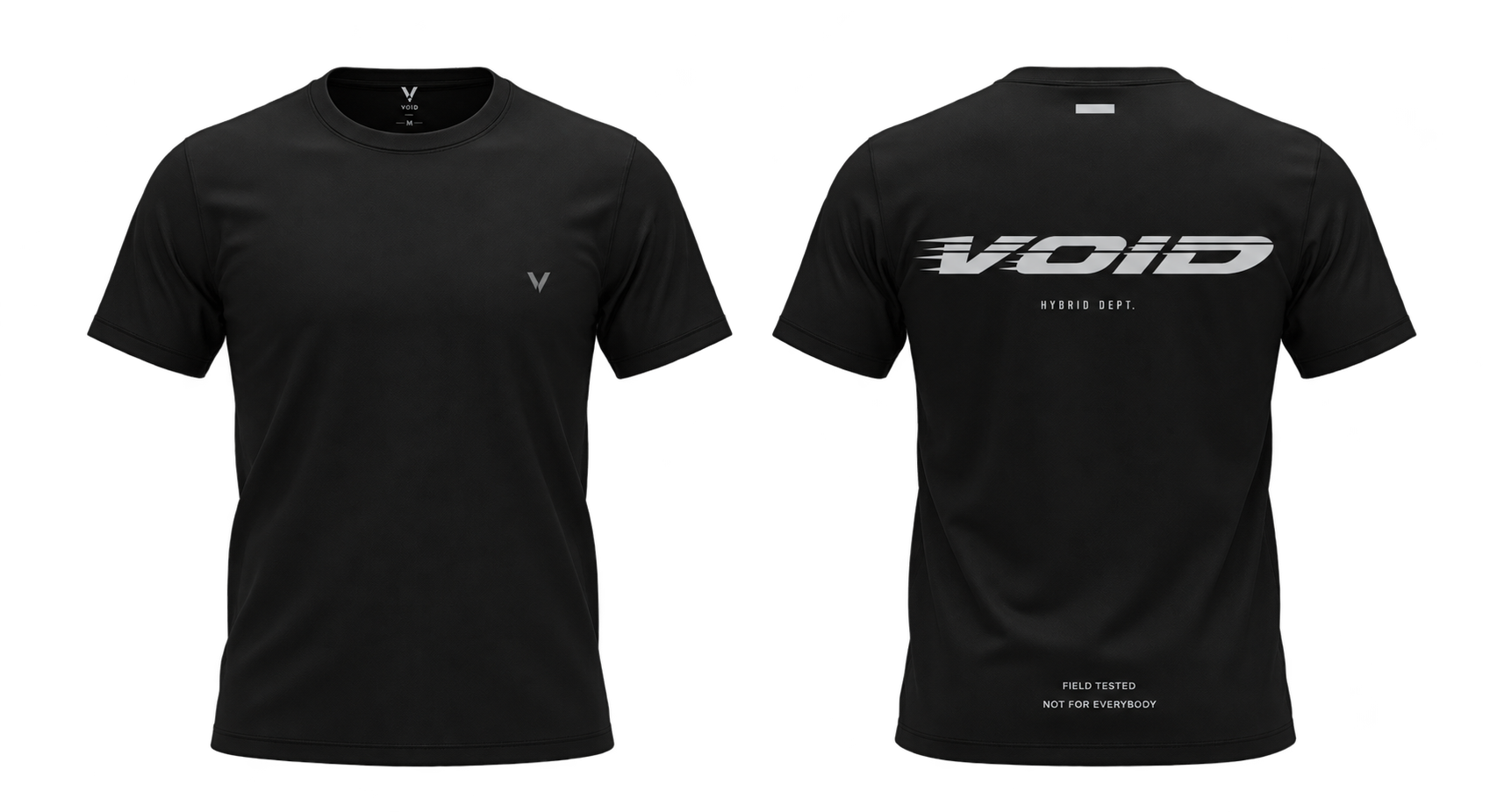 Performance Tee Race System — frente e costas, Black